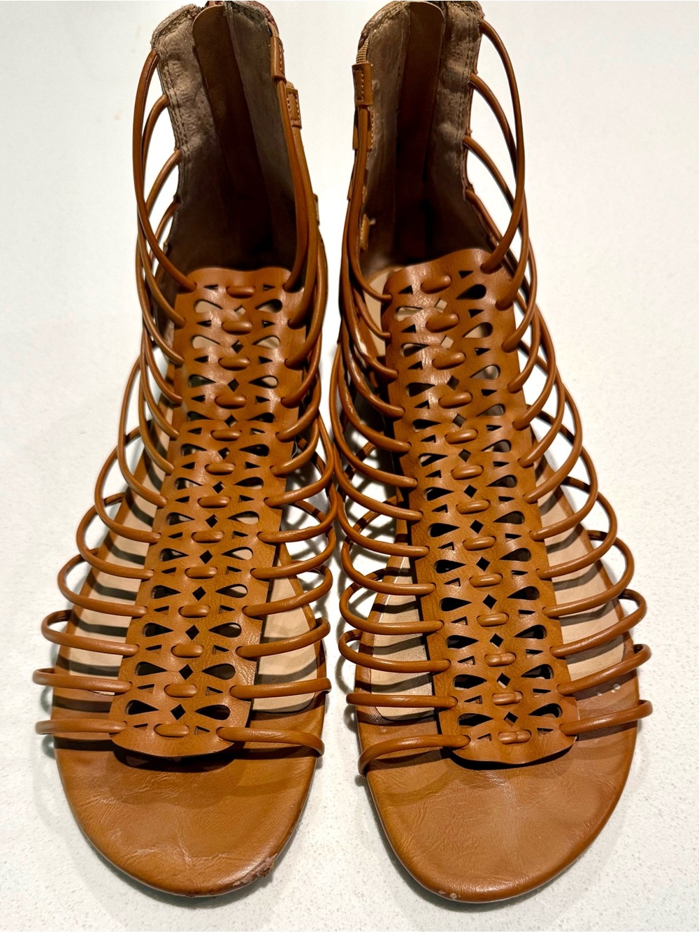 Women's Strappy Gladiator Sandals - Tan